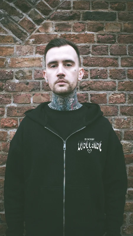 Heavy Weight Lost Cause Zip Hoodie Hoodie with Zipper Versatile Modern