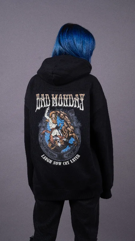 Heavyweight Cowgirls Rule Hoodie Hoodie with Hem Detail Decorative Unique
