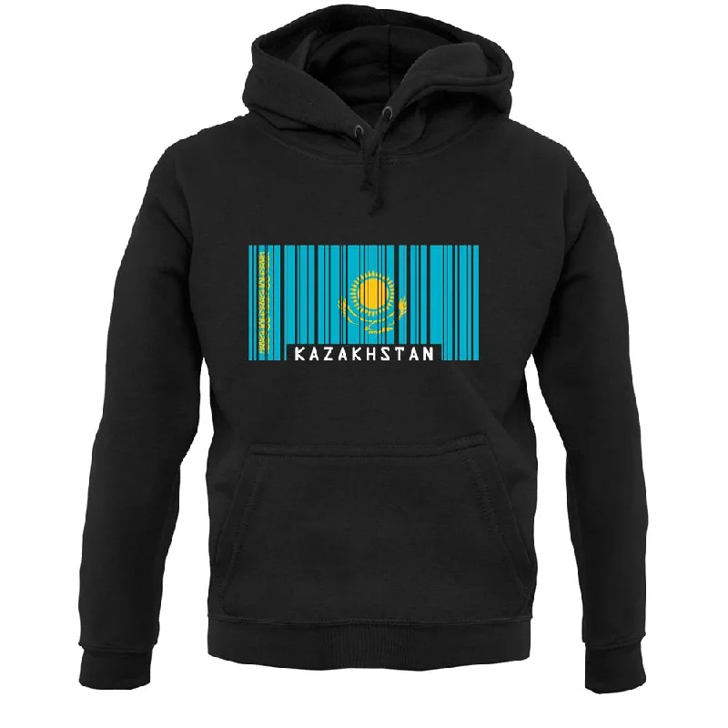 Kazakhstan Barcode Style Flag Unisex Hoodie