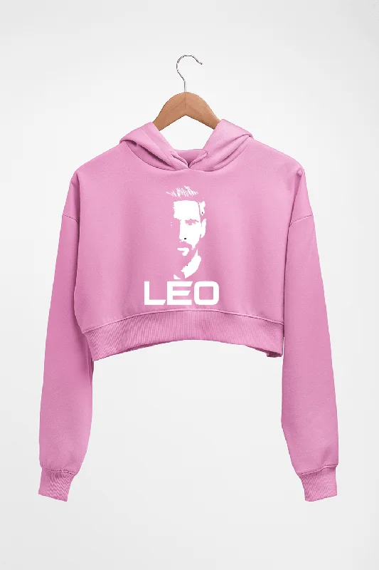 Lionel Messi Crop HOODIE FOR WOMEN Hoodie with Hem Frayed Vintage Worn