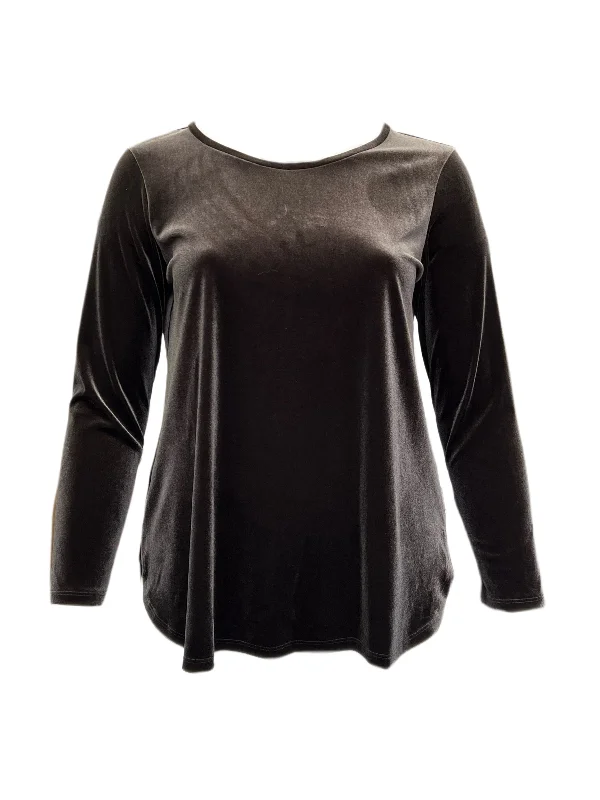 Marina Rinaldi Women's Black Ohio Velour Sweatshirt NWT Hoodie with Thumb Holes Functional Cozy