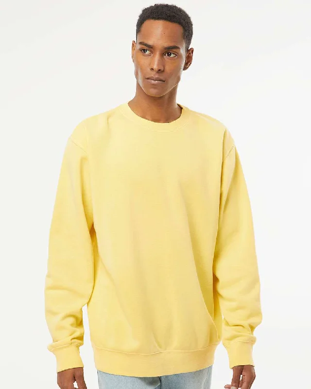 Midweight Pigment-Dyed Crewneck Sweatshirt Hoodie with Emblem Brand Identity