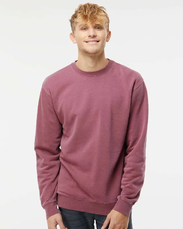 Midweight Pigment-Dyed Crewneck Sweatshirt Hoodie with Raw Hem Edgy Unfinished