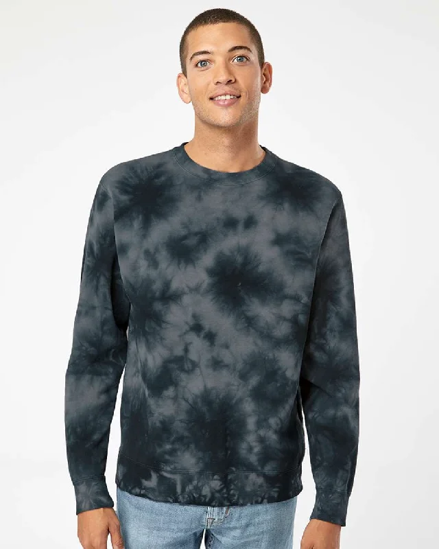 Midweight Tie-Dyed Sweatshirt Hoodie with Hem Raw Edge Edgy Unfinished