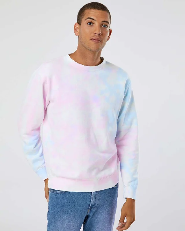 Midweight Tie-Dyed Sweatshirt Hoodie with Hem Applique Textured Unique