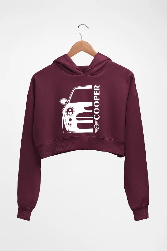 MINI Cooper Crop HOODIE FOR WOMEN Hoodie with Front Slit Layering Stylish