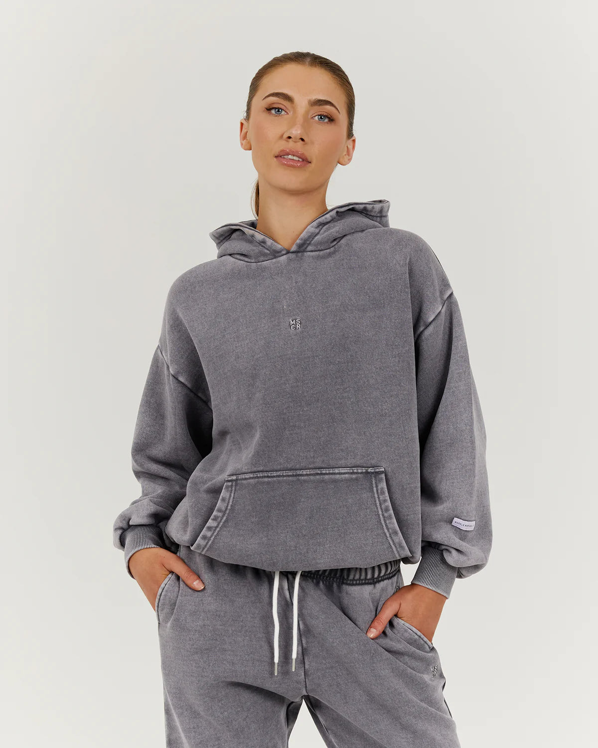 Muscle Republic | Faded Oversized Hoodie - Faded Grey