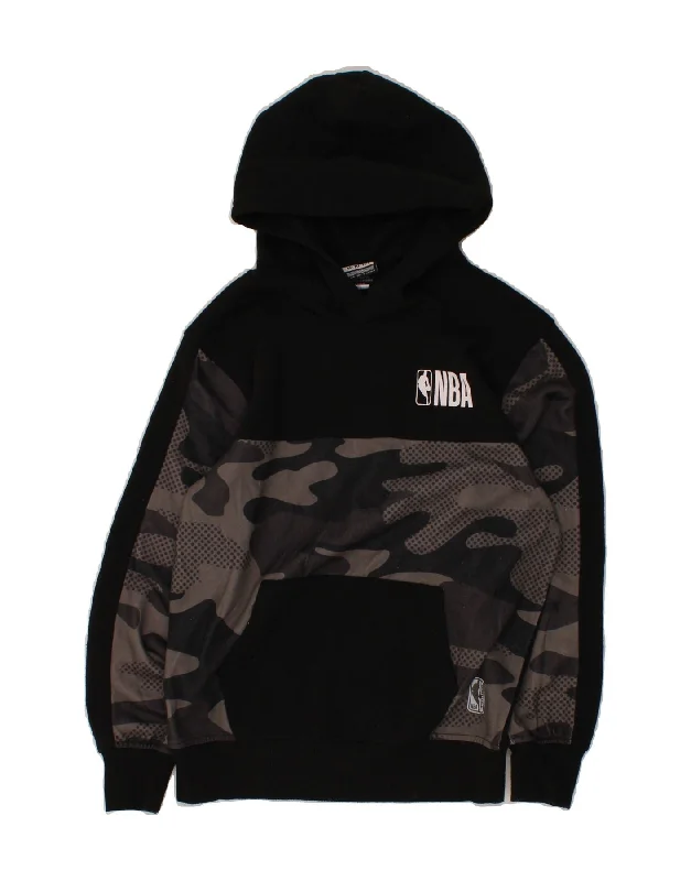 NBA Boys Graphic Hoodie Jumper 10-11 Years Medium Black Camouflage