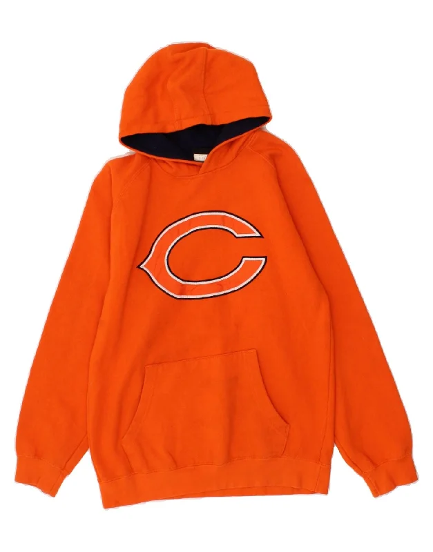 NFL Boys Graphic Hoodie Jumper 15-16 Years XL Orange Cotton Hoodie Sweatshirt Pullover