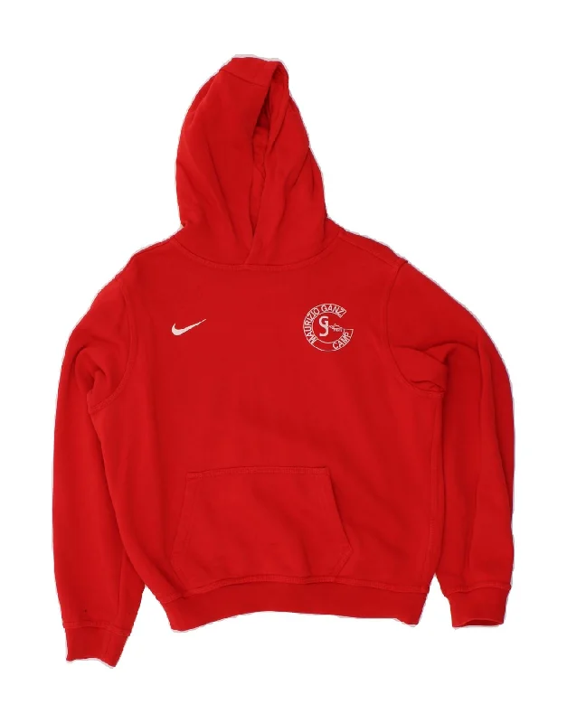 NIKE Boys Graphic Hoodie Jumper 12-13 Years Large Red