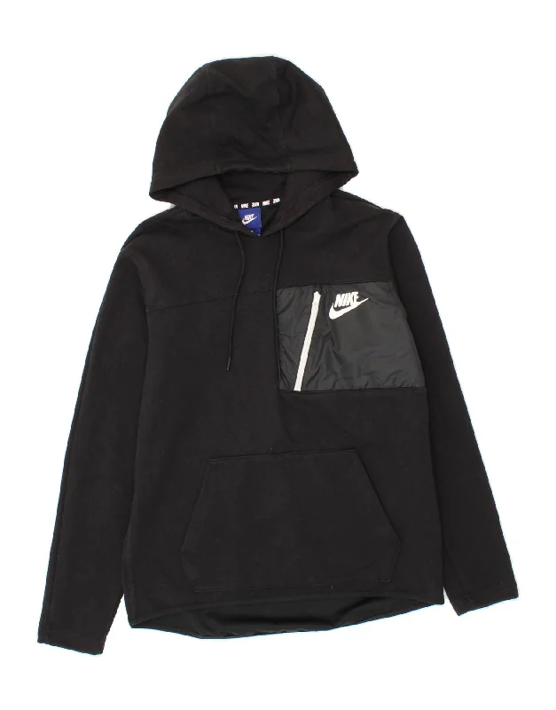 NIKE Mens Hoodie Jumper Medium Black Cotton Hoodie with Ribbed Cuffs Snug Fit Comfort NIKE Mens Hoodie Jumper Medium Black Cotton Hoodie with Ribbed Cuffs Snug Fit Comfort