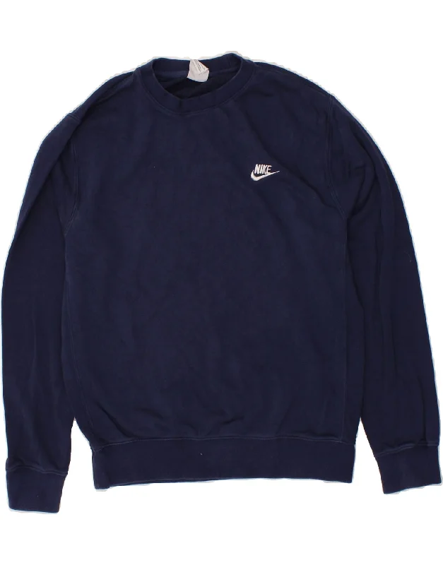 NIKE Mens Sweatshirt Jumper Small Navy Blue Cotton