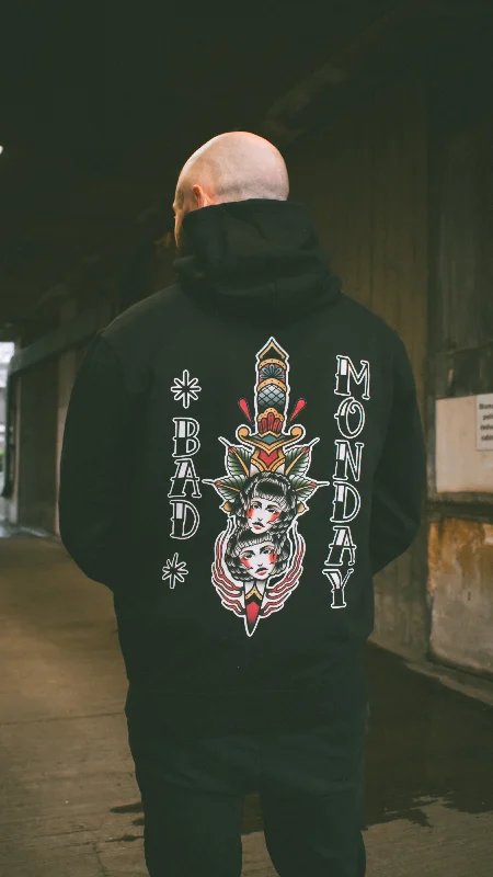 Merlins Dagger Hoodie Hoodie with Hem Contrast Bold Stylish