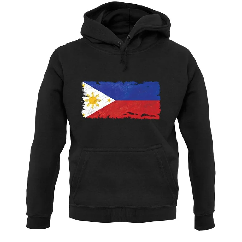 Philippines Grunge Style Flag Unisex Hoodie Hoodie with Mesh Breathable Sporty