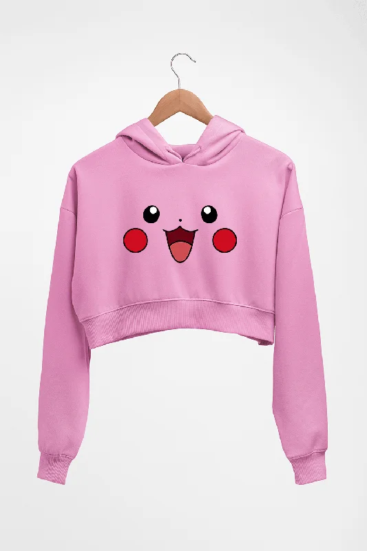 Pikachu Crop HOODIE FOR WOMEN Hoodie with Exposed Zipper Edgy Industrial