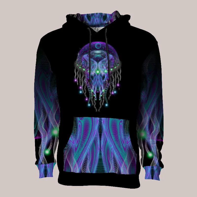 Psychedelic Hoodie (UV/RGB, Eco-Friendly, Unisex, Pull-Over) | PSYCHEZOA LUMINOSUM