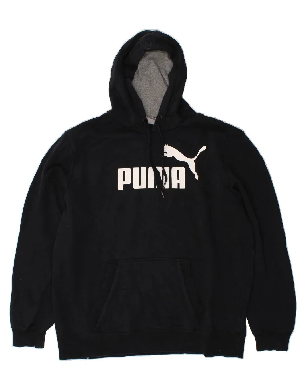 PUMA Mens Graphic Hoodie Jumper 2XL Black Cotton