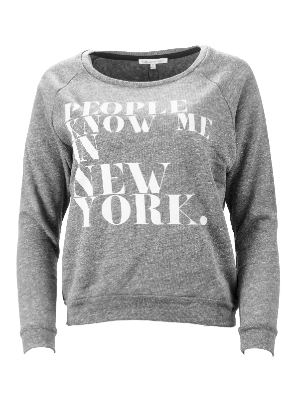 REBECCA MINKOFF Women's Grey People Know Me Sweatshirt $88 NWT Hoodie with Frayed Bohemian Relaxed REBECCA MINKOFF Women's Grey People Know Me Sweatshirt $88 NWT Hoodie with Frayed Bohemian Relaxed