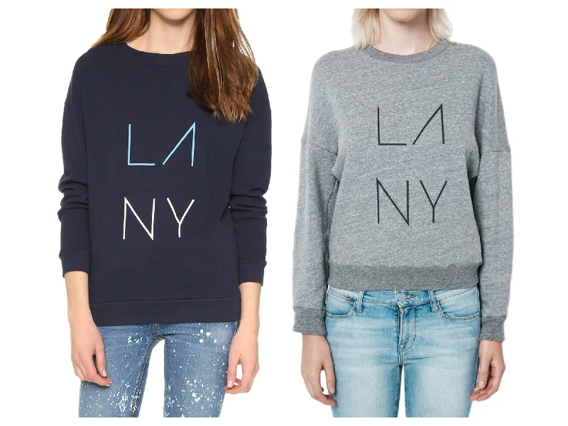 REBECCA MINKOFF Women's LA NY Crewneck Sweatshirt $88 NWT Hoodie with Puffed Sleeves Voluminous Trendy REBECCA MINKOFF Women's LA NY Crewneck Sweatshirt $88 NWT Hoodie with Puffed Sleeves Voluminous Trendy