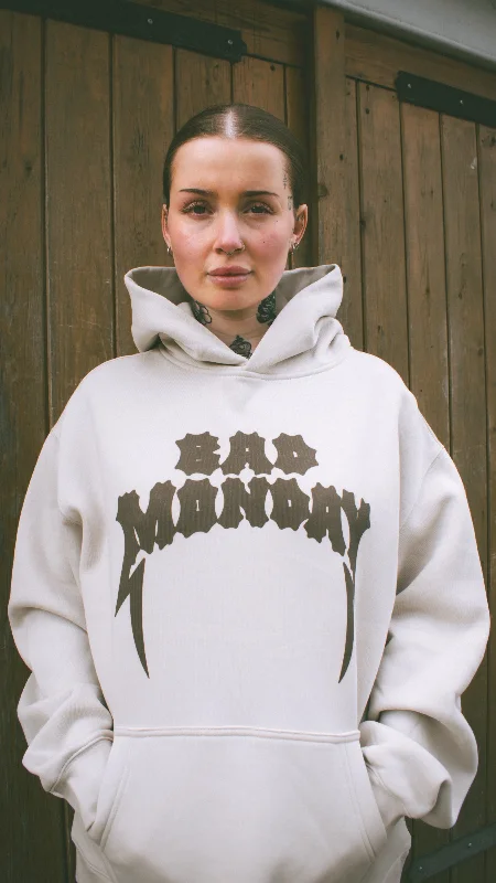 Relaxed Fit Logo Hoodie Bone Hoodie with Longline Fit Extended Stylish