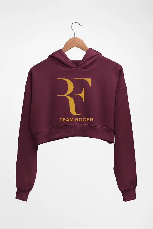 Roger Federer Crop HOODIE FOR WOMEN Hoodie with Patch Decorative Personalized
