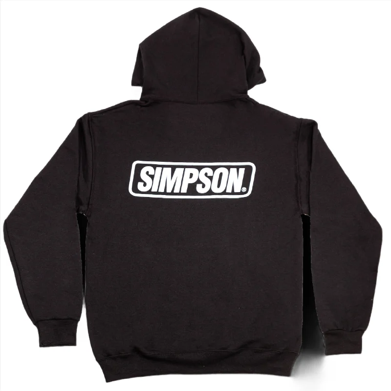 Simpson Logo Hoodie - Black/White Hoodie with Crew Neck Simple Timeless