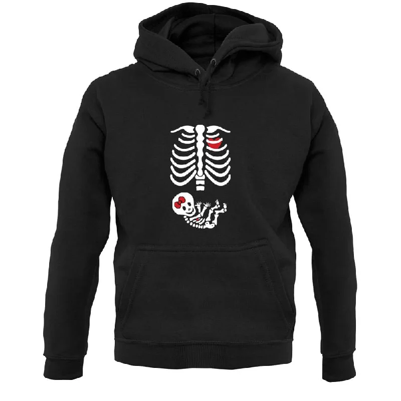Skeleton Baby Girl Unisex Hoodie Hoodie with Hem Embroidery Detailed Premium