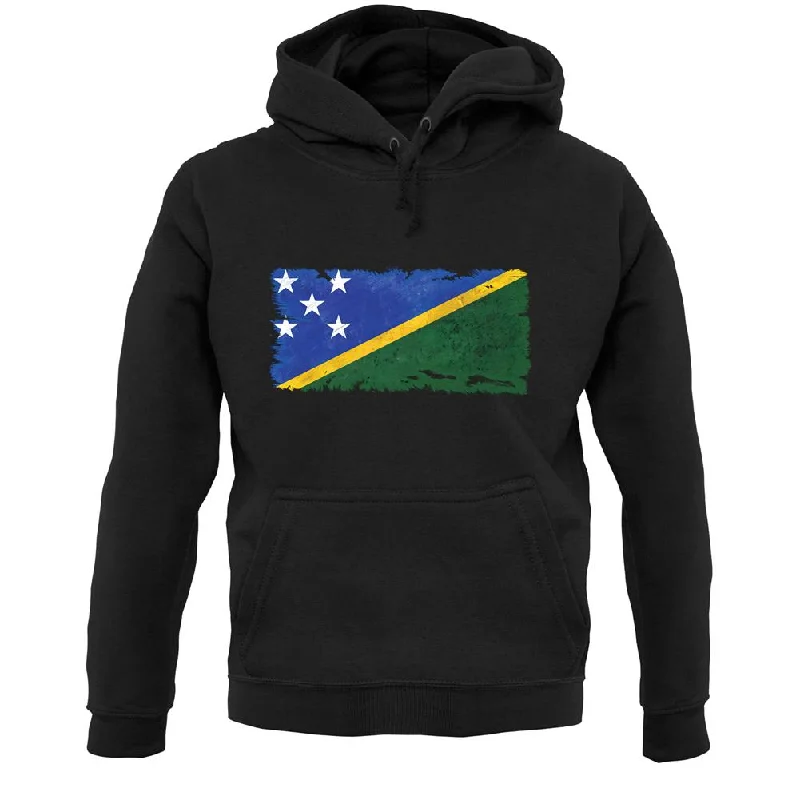 Solomon Islands Grunge Style Flag Unisex Hoodie