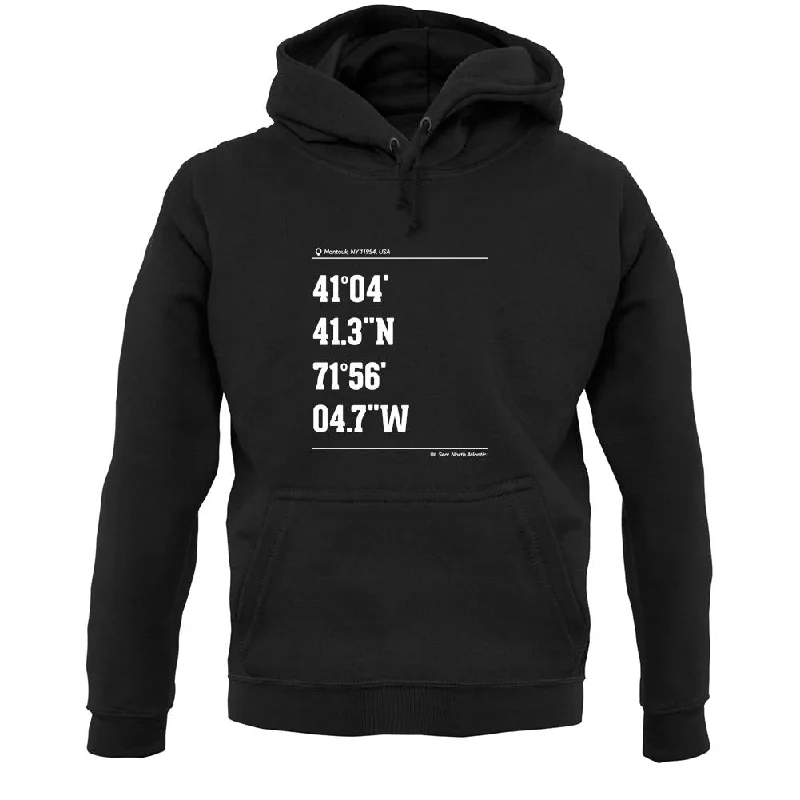 Surfing Coordinates Montaukpoint Unisex Hoodie Hoodie Crop Top Short Trendy