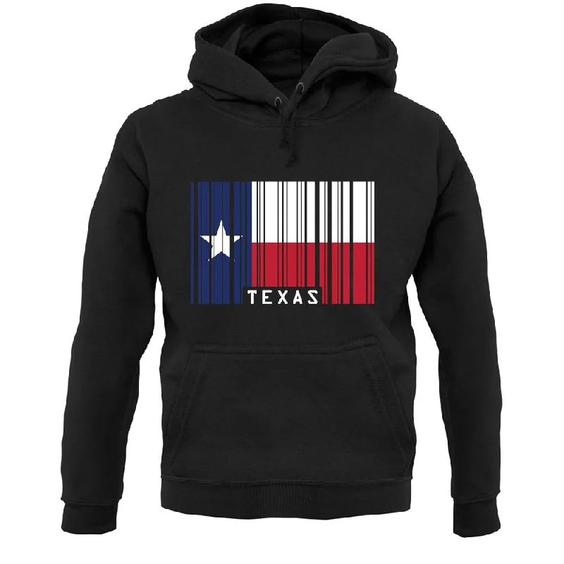 Texas Barcode Style Flag Unisex Hoodie