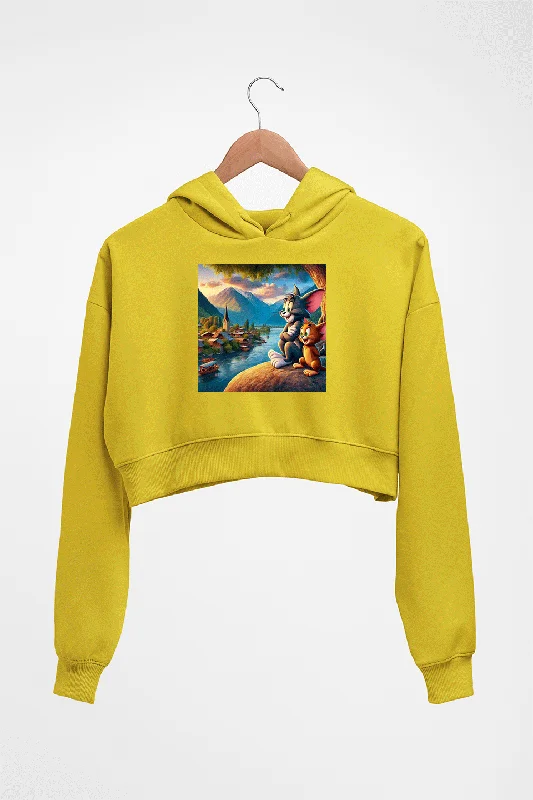 Tom and Jerry Crop HOODIE FOR WOMEN Hoodie with Pastel Soft Subtle