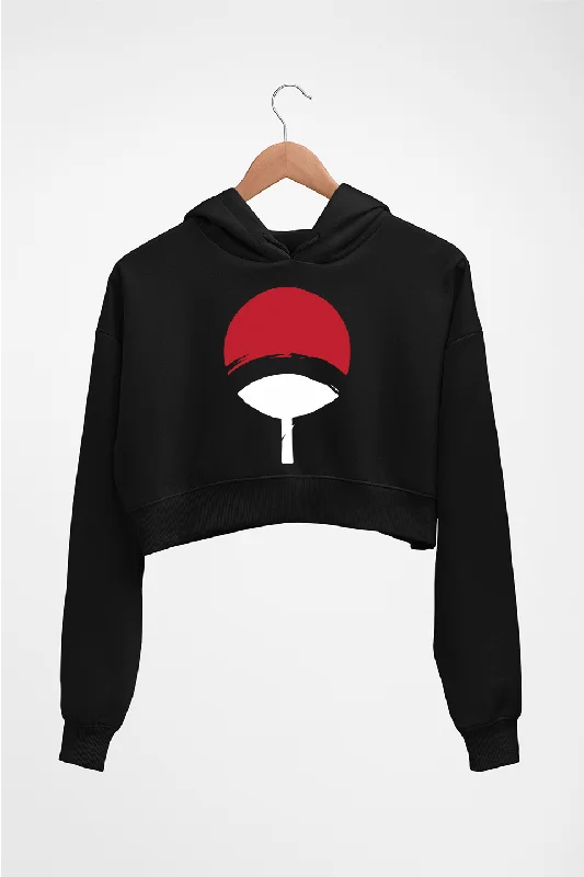Uchiha clan Crop HOODIE FOR WOMEN Hoodie with Hem Applique Textured Unique