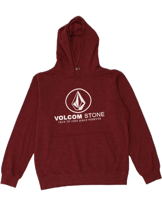 VOLCOM Mens Graphic Hoodie Jumper Medium Burgundy