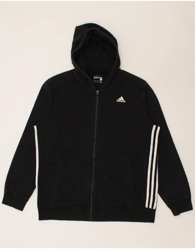 ADIDAS Mens Climalite Zip Hoodie Sweater Large Black Stretchy Elastic Breathable
