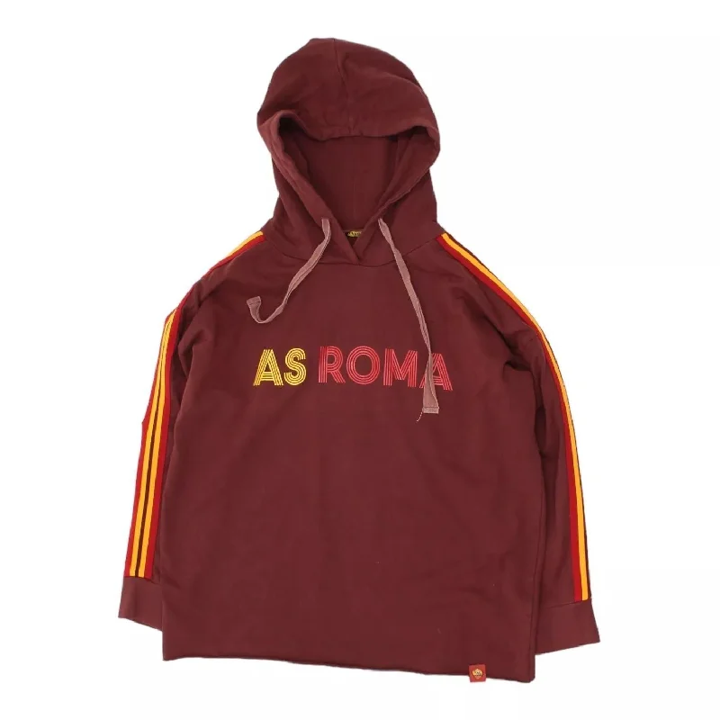 AS Roma Mens Burgundy Pullover Hoodie | Italian Football Sportswear VTG