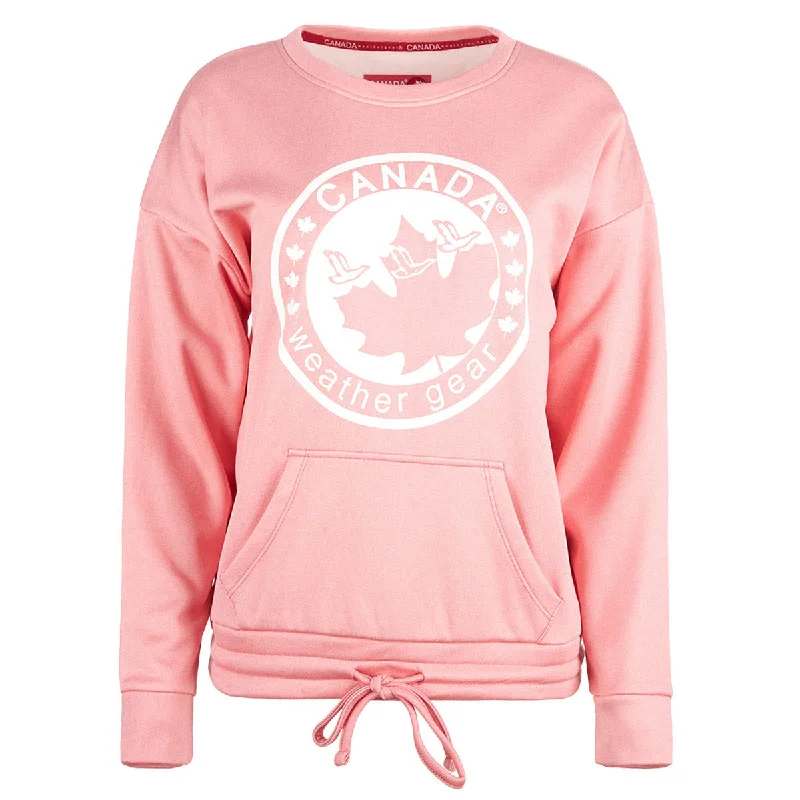 Canada Weather Gear Women's Logo Drawstring Sweater Spandex Rayon Corduroy