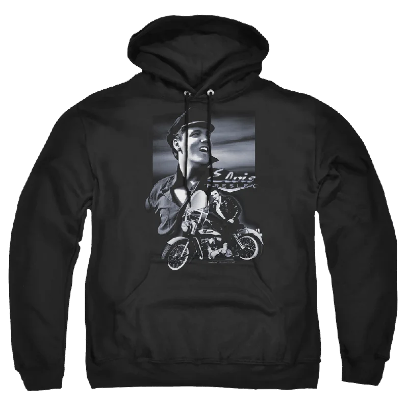 Elvis Presley Motorcycle - Pullover Hoodie Flutter Sleeve Feminine