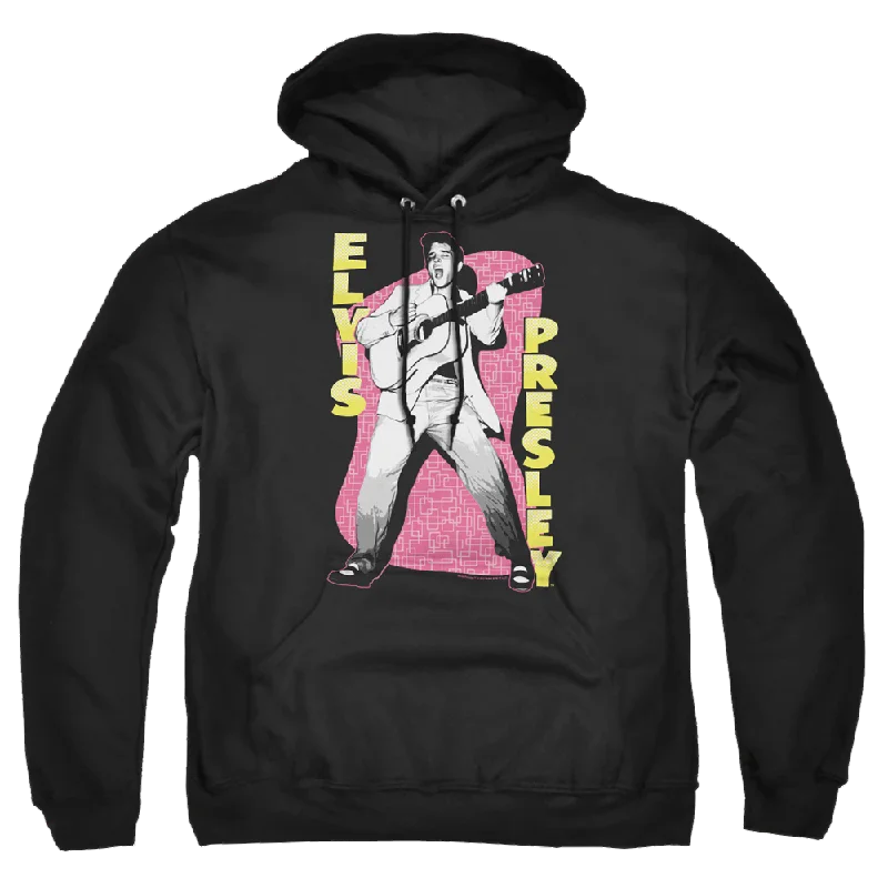 Elvis Presley Pink Rock - Pullover Hoodie Batwing Sleeve Top