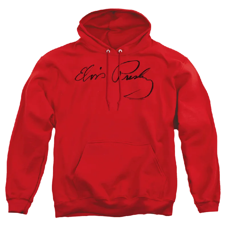 Elvis Presley Signature Sketch - Pullover Hoodie Ribbed Crew Neck