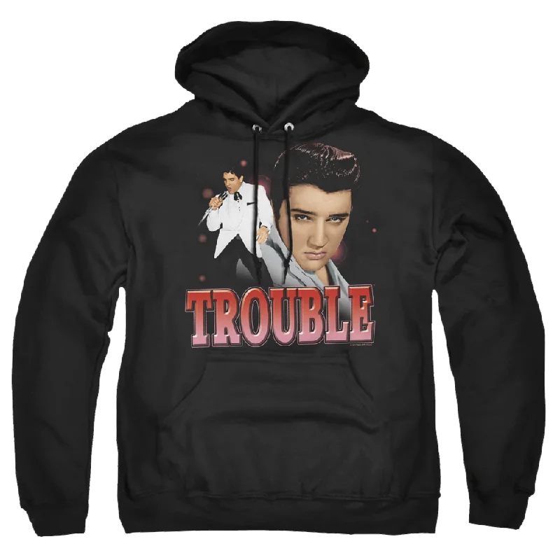 Elvis Presley Trouble - Pullover Hoodie Open Neck Pullover