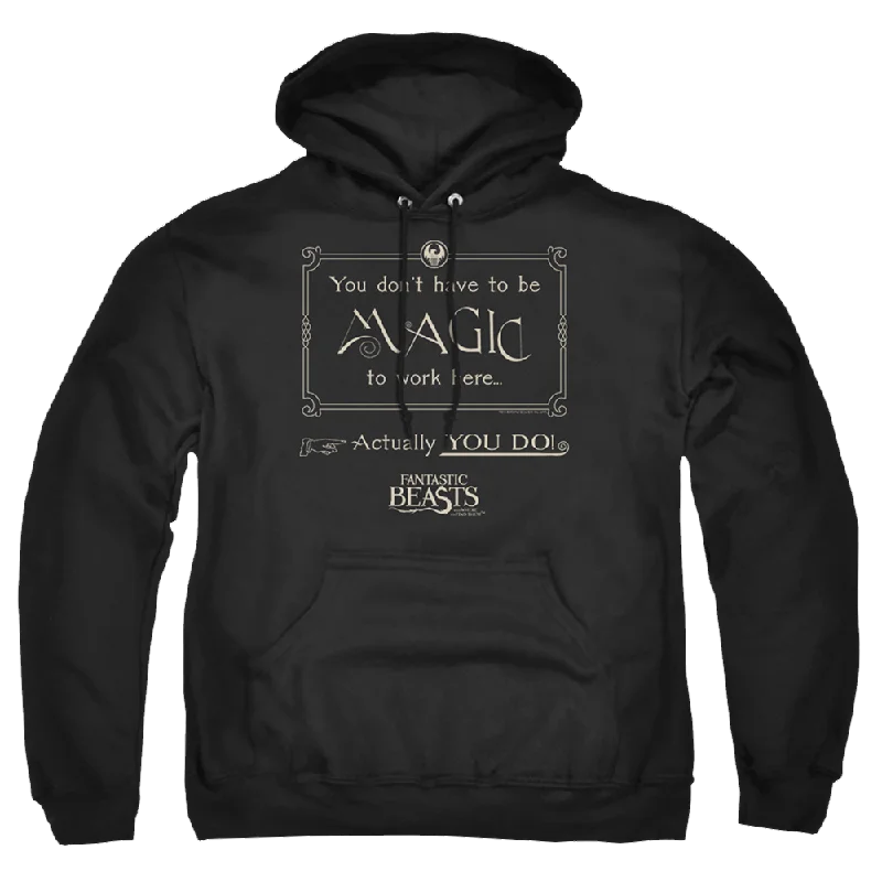 Fantastic Beasts Magic To Work Here - Pullover Hoodie Spaghetti Sleeve Top