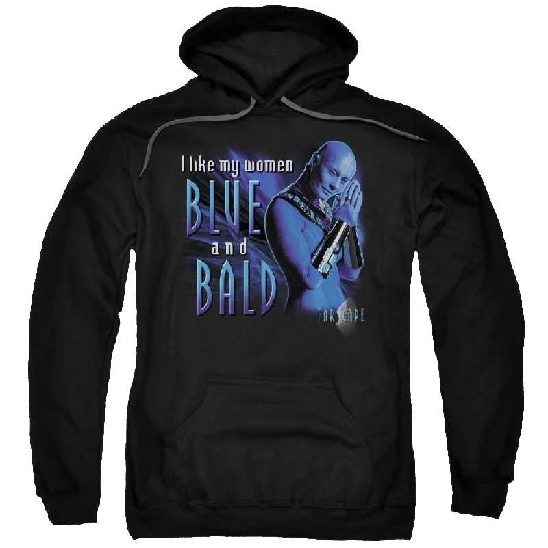 Farscape Blue And Bald - Pullover Hoodie Long Bell Sleeve