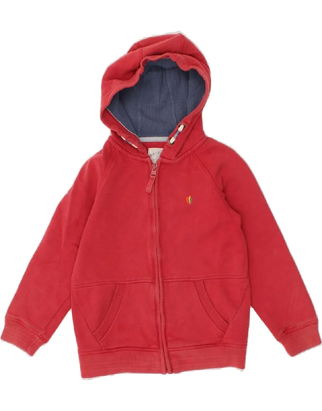 FAT FACE Girls Graphic Zip Hoodie Sweater 7-8 Years Red Cotton