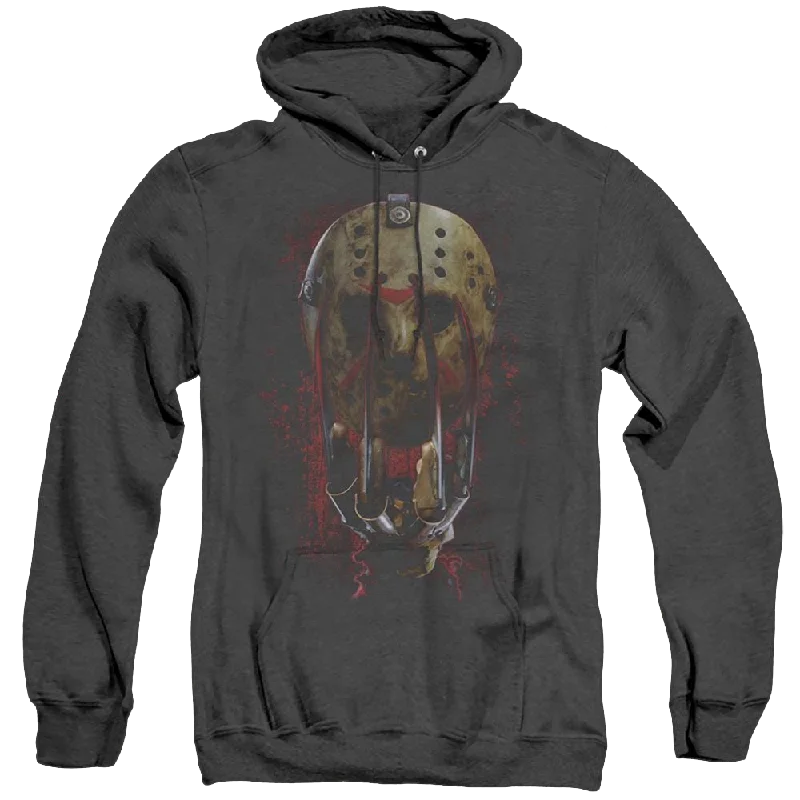 Freddy Vs Jason Mask And Claws - Heather Pullover Hoodie