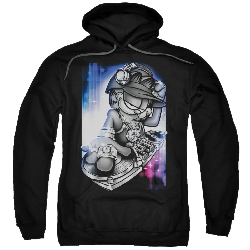 Garfield Dj Lazy - Pullover Hoodie Lapel Neck Sweater