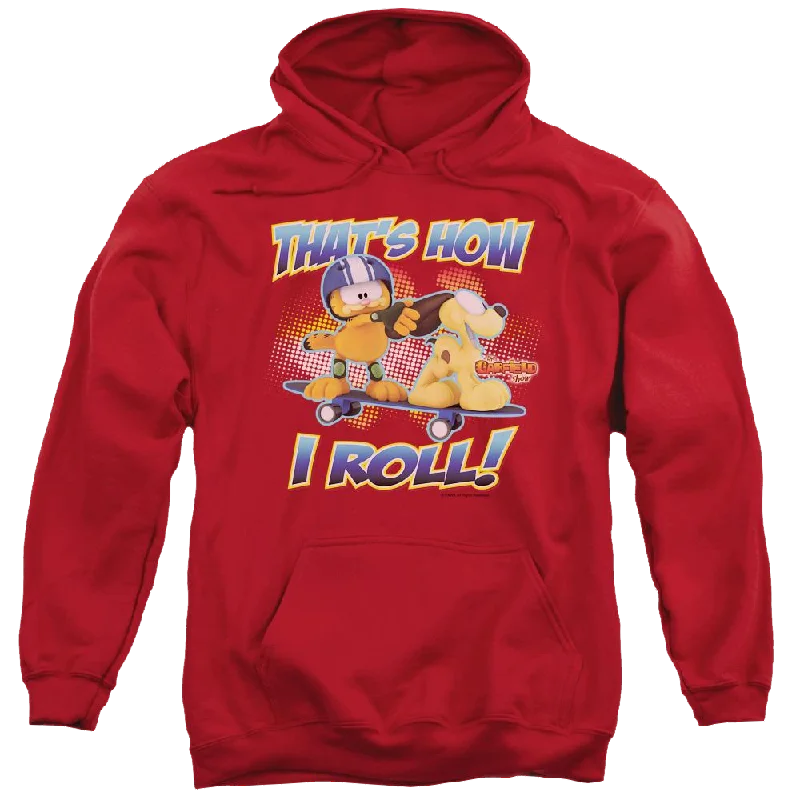 Garfield How I Roll - Pullover Hoodie Boat Neck Sweater