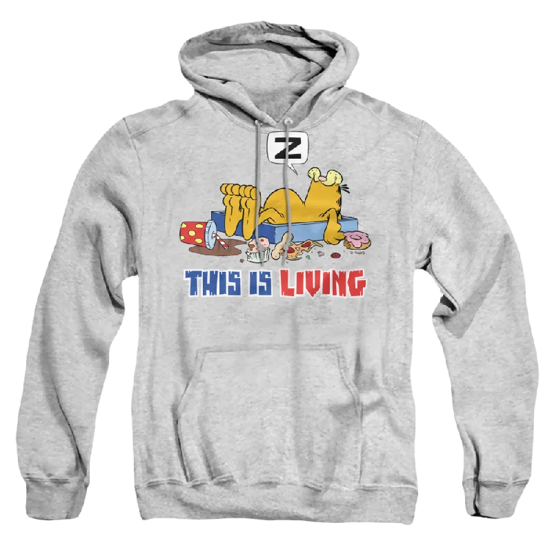 Garfield This Is Living - Pullover Hoodie Bell Sleeve Stylish