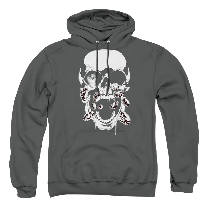 Green Lantern Black Lantern Skull - Pullover Hoodie Ribbed Crew Neck