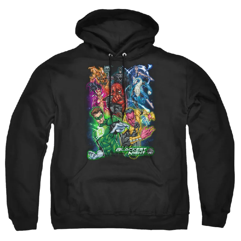 Green Lantern Blackest Group - Pullover Hoodie V-Neck Stylish Pullover