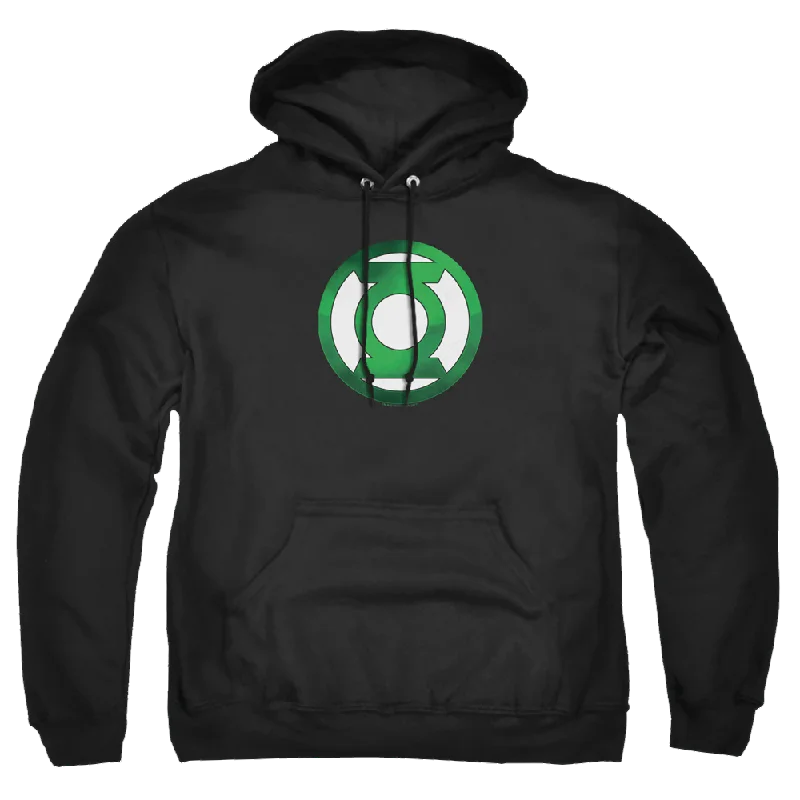 Green Lantern Green Chrome Logo - Pullover Hoodie Notched Neck Pullover